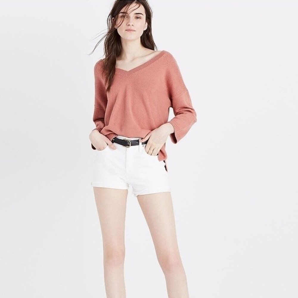 Madewell Double-V Pullover Sweater Cotton Blend Size Medium
